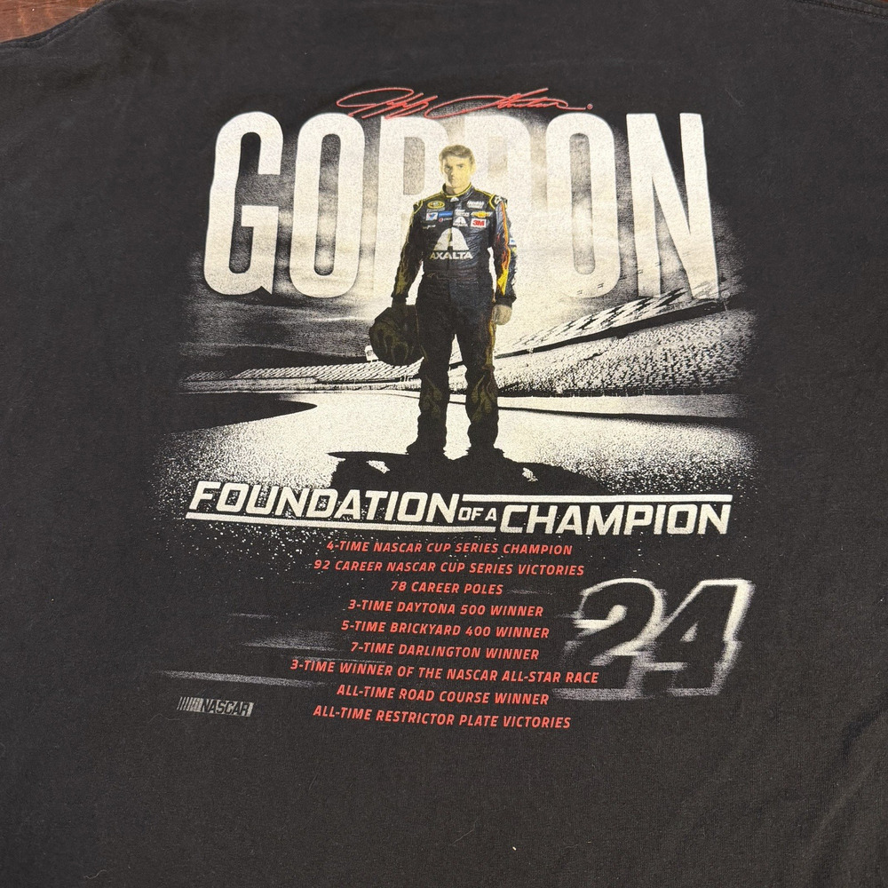 Hendrick Motorsports Jeff Gordon Foundation Of a Champion T Shirt Sz 2XL Black
